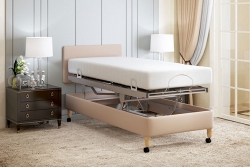 Helston Carers Single half divan height adjusted flat position bed