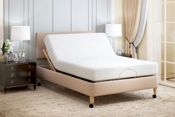 Helston double half divan adjustable bed on legs, bed adjusted head and foot (profiled)