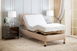 Helston single half divan adjustable bed on legs, bed adjusted head and foot (profiled)