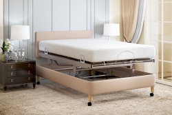 Helston double carers half divan bed flat position and height adjusted